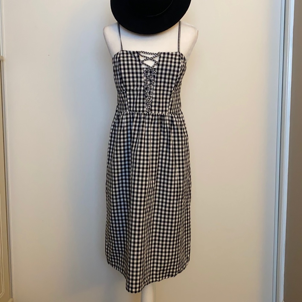 Express gingham midi dress